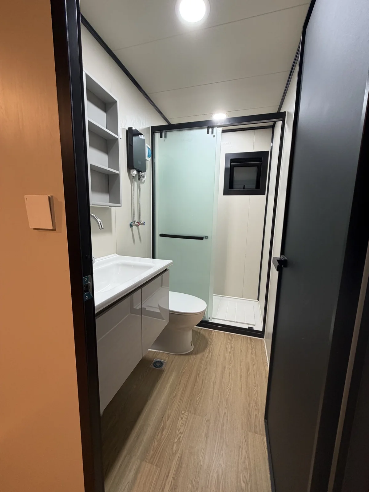 Bathroom in custom double-storey expandable house