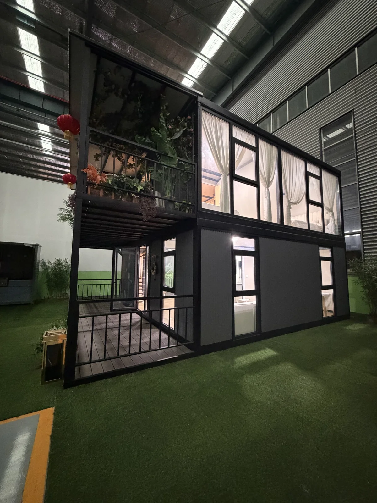 Side exterior view of custom two-storey expandable house